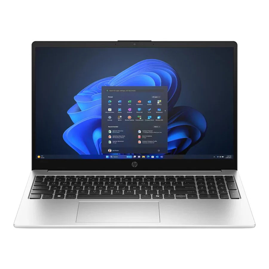 HP 250R G10 15.6 inch silver notebook with Intel Core 3 100U, 8GB RAM, 512GB SSD and Windows 11 Pro for business and everyday use