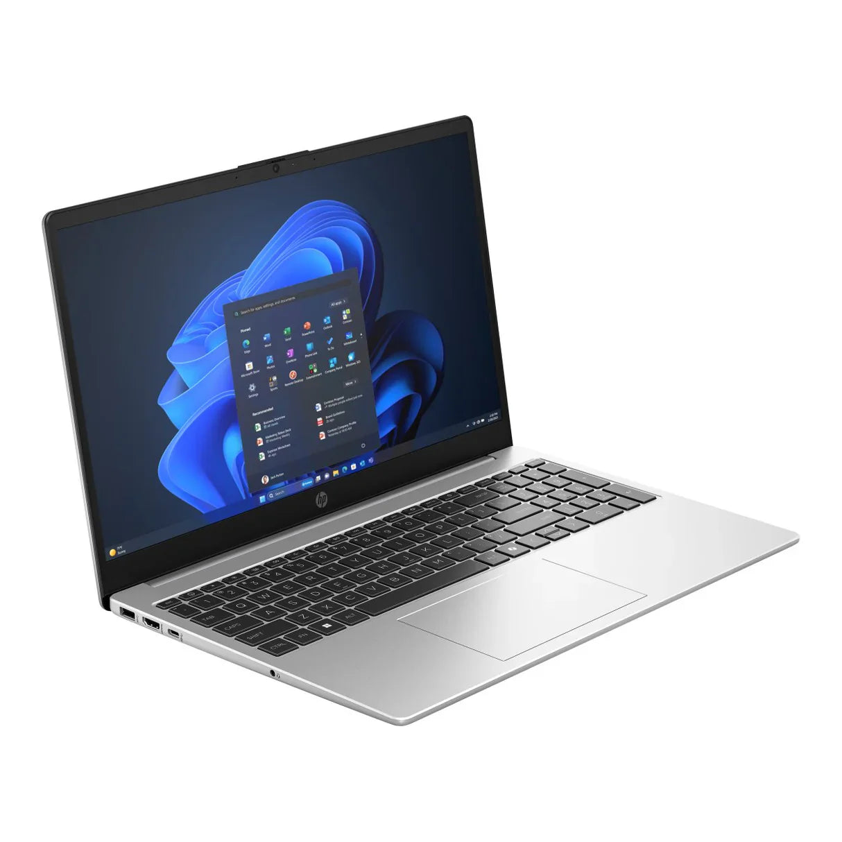 HP 250R G10 15.6 inch silver notebook with Intel Core 3 100U, 8GB RAM, 512GB SSD and Windows 11 Pro for business and everyday use