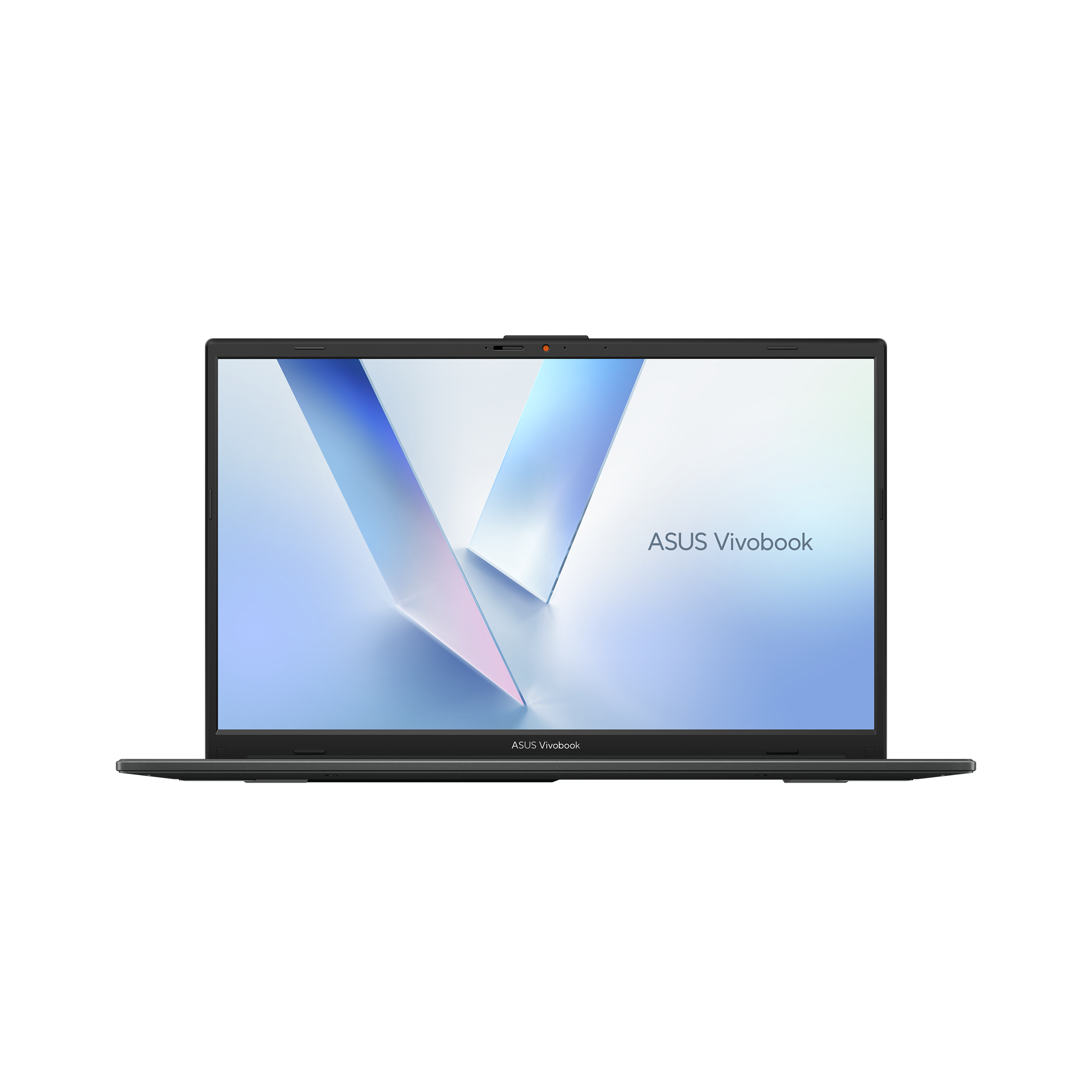 ASUS Vivobook Go E1504FA 15.6-inch FHD Laptop in Mixed Black with AMD Ryzen 3 7320, 8GB DDR5 RAM, and 256GB SSD, open view showing keyboard and screen