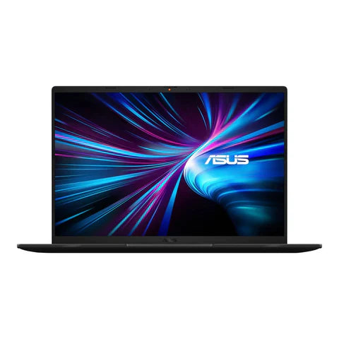 Front view of ASUS Vivobook V3607VM-i73210B0X 16 inch laptop in black with WUXGA display and slim design
