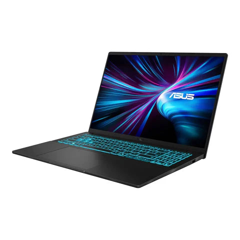 Front view of ASUS Vivobook V3607VM-i73210B0X 16 inch laptop in black with WUXGA display and slim design