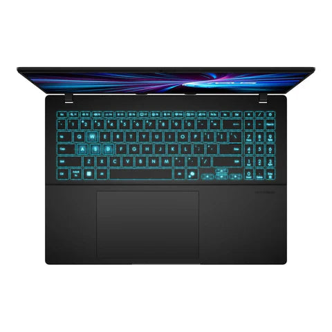 Front view of ASUS Vivobook V3607VM-i73210B0X 16 inch laptop in black with WUXGA display and slim design