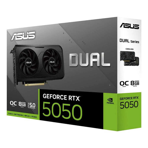 ASUS Dual RTX 5050 O8G 8GB GDDR6 PCIe 5.0 graphics card with dual fan cooling for 1080p and 1440p gaming
