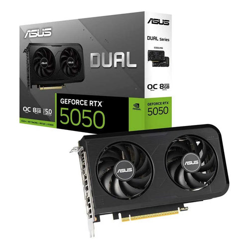 ASUS Dual RTX 5050 O8G 8GB GDDR6 PCIe 5.0 graphics card with dual fan cooling for 1080p and 1440p gaming