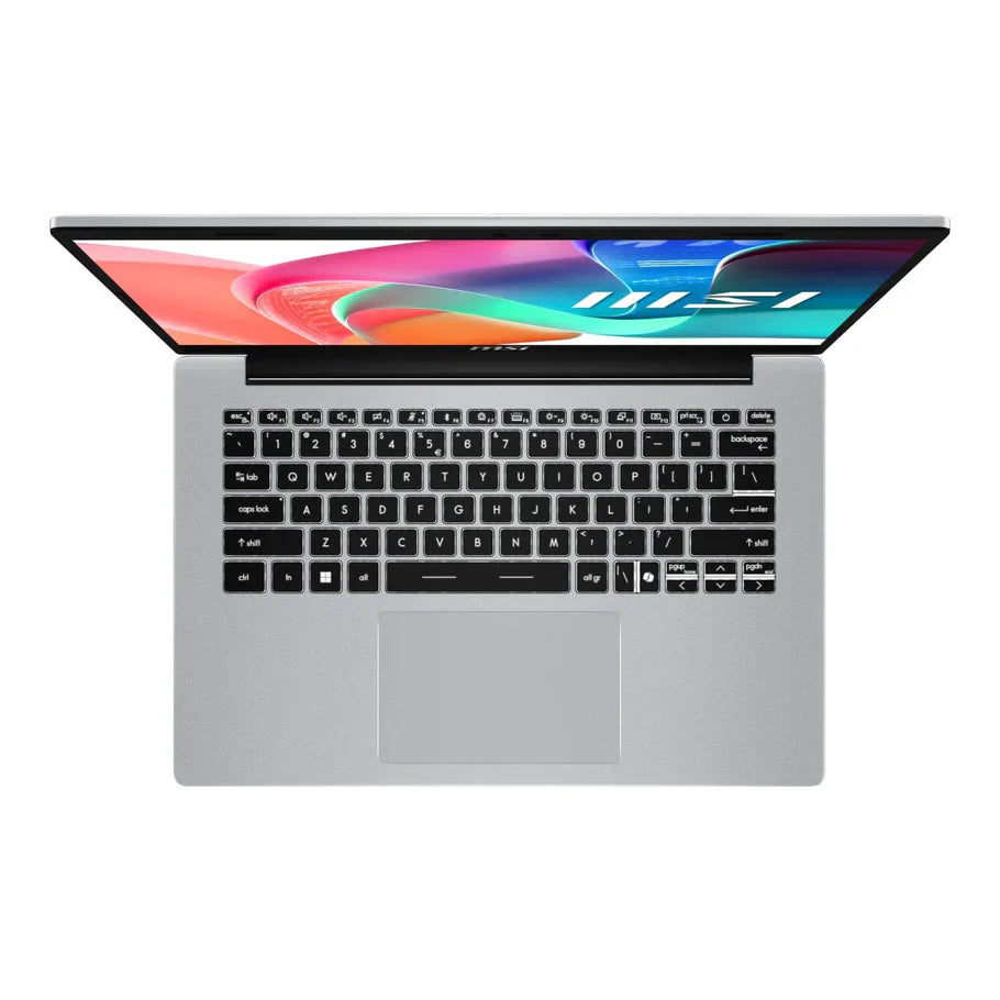 MSI Modern 14 Urban Silver laptop Intel Core 7 150U 16GB DDR5 RAM 512GB SSD 14 inch FHD Windows 11 Home