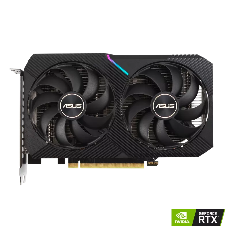 ASUS Dual GeForce RTX 3050 O6G 6GB GDDR6 graphics card with dual fan cooling for gaming and PC builds